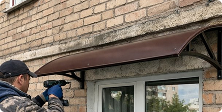 м. Некрасовка — установка козырька над оконным блоком