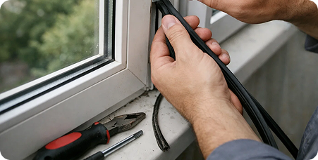 Регулировка створок и замена уплотнителя