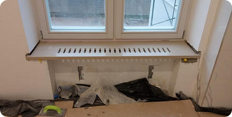 Переустановка широкого подоконника с перфорацией