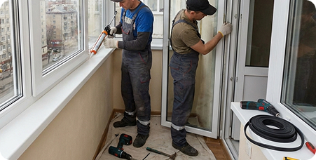 Кунцево — Ремонт балконного блока и переустановка подоконника